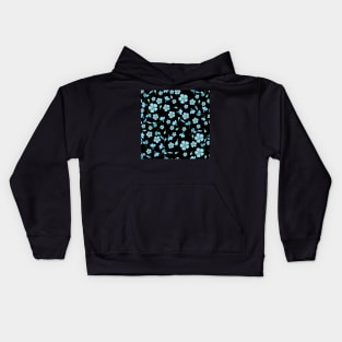 tiny blue flowers pattern Kids Hoodie